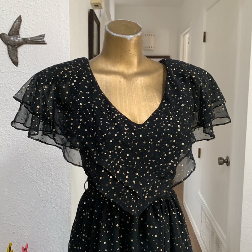 Vintage 1980’s dress, polka dot, party dress, sparkle dress small 80s dress